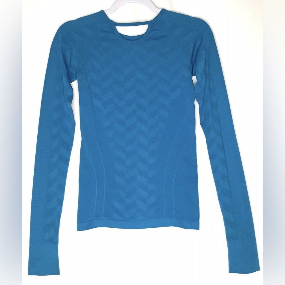 Aspire Womens Turquoise Activewear Longs Sleeve Top Size large
